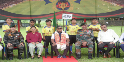 Assam Governor attends inaugural ceremony of the Assam Rifles Sentinels of the North East Women's Football Championship 2024