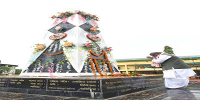 Governor visits Patharughat and pays rich tributes to the peasants who fell to the bullets of the British on 28 January, 1894