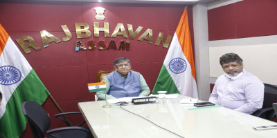 Hon'ble Governor during a Video Conference