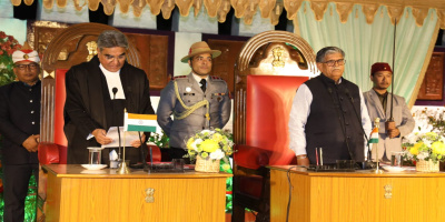 Assam Governor Shri Gulab Chand Kataria administered oath of office to Justice Vijay Bishnoi as the Chief Justice of Gauhati High Court at a solemn function held at Raj Bhavan