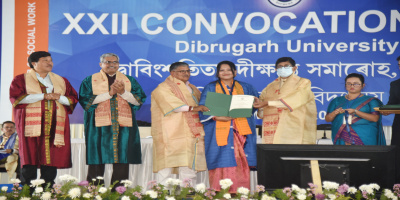 Conferring degree to a graduate at 22nd Convocation of Dibrugarh University