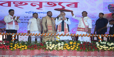 During largest Bihu performance in Assam