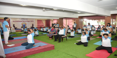 During the celebrations of International Day of Yoga at Raj Bhavan