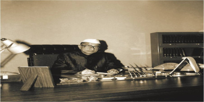 Governor Bhisma Narayan Singh seen in his office at Raj Bhavan, Guwahati