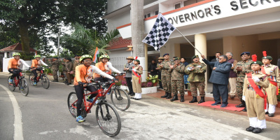 Governor Flags off Mega Cyclothon of Girls NCC Cadets