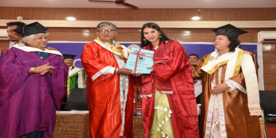 Governor conferring degree to a student at the 3rd Convocation of Assam Women's University in Jorhat