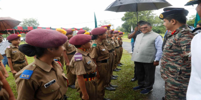 Governor interacting with students at Sainik School