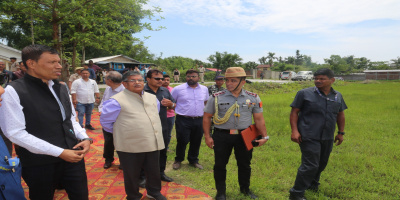 Governor visits the site of Sri Sri Aniruddhadeva Sports University