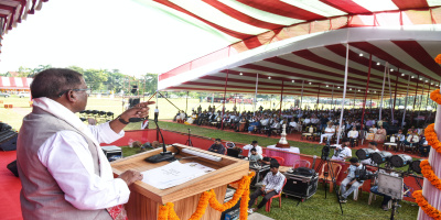 Governor delivering his speech at Sainik School Goalpara