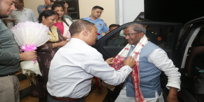 Raj Bhavan official accords welcome to Governor designate Lakshman Prasad Acharya at Raj Bhavan