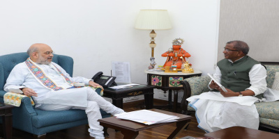 Assam Governor Shri Lakshman Prasad Acharya meets the Union Home Minister Shri Amit Shah in New Delhi