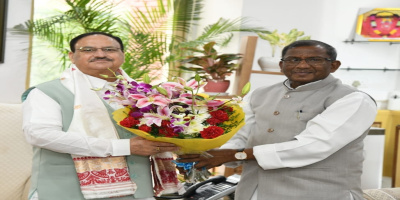 Assam Governor meets Union Minister for Chemicals and Fertilizers, Shri J.P. Nadda in New Delhi