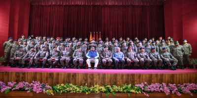 With Uniform Personnel at the HQ of 4 Corps in Tezpur